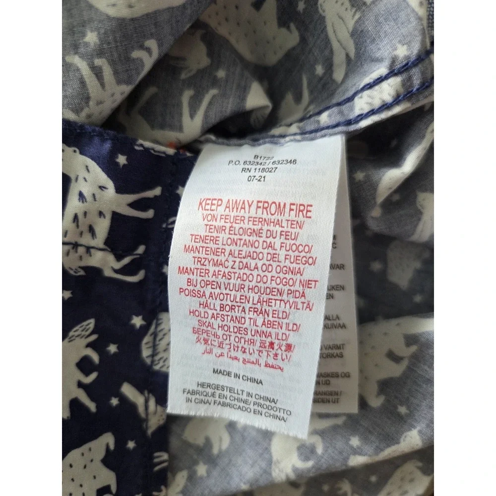 Boden Boys Woodland Animal Print Button Down Shirt Blue Cotton 13-14Y Youth Long